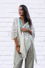 Floral Lace Textured Kimono