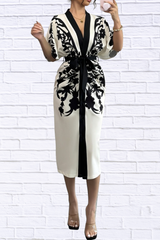 Button Front Half Sleeve Dress