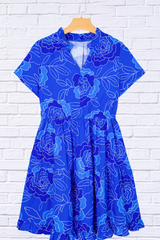 Ruffled Hem Short Sleeve Flowy Mini Dress