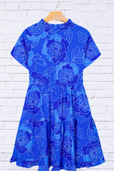 Ruffled Hem Short Sleeve Flowy Mini Dress