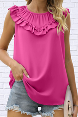 Ruffle Round Neck Blouse