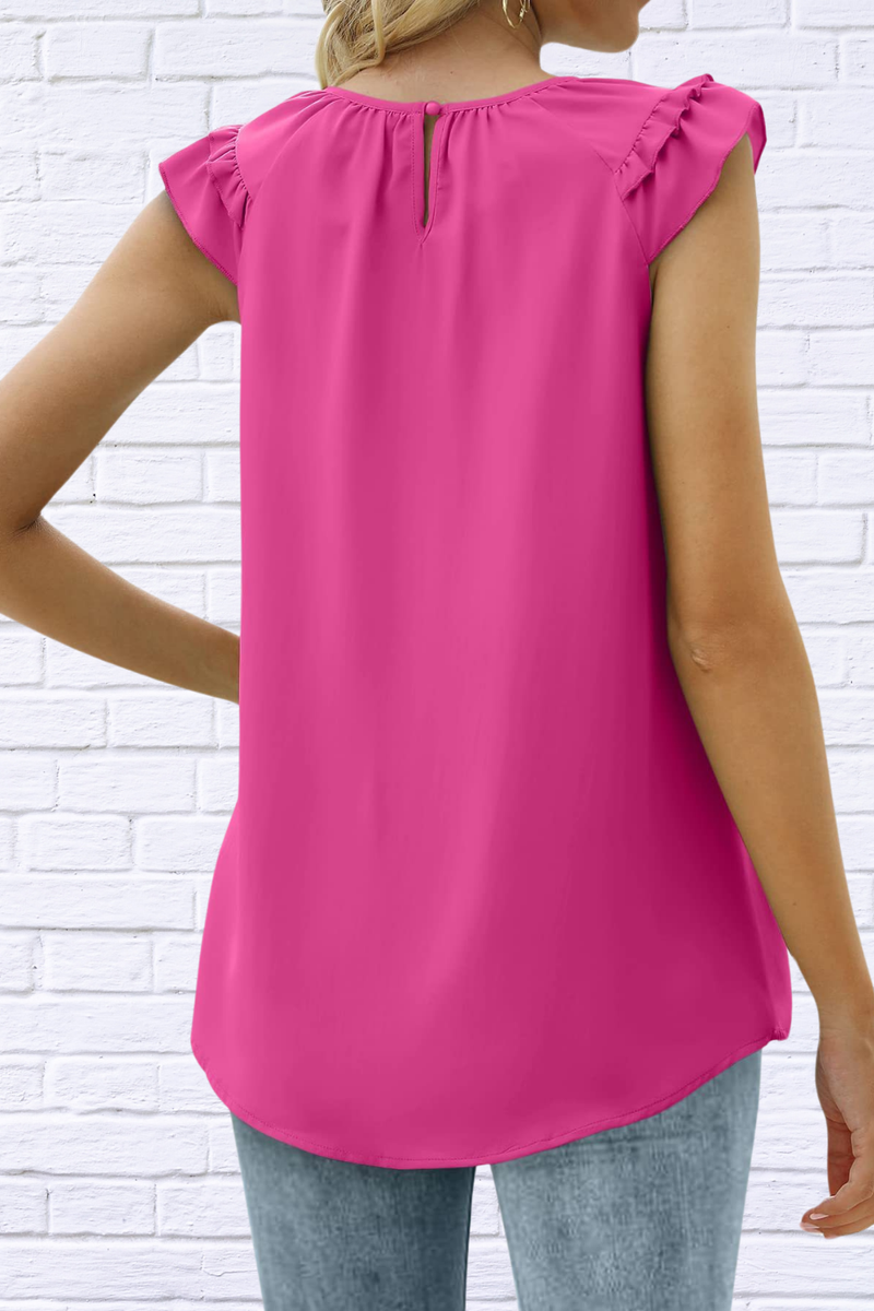 Ruffle Round Neck Blouse