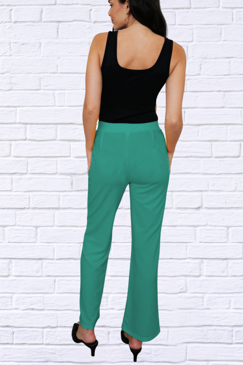 Jenna Elastic Waist Bootcut Pants