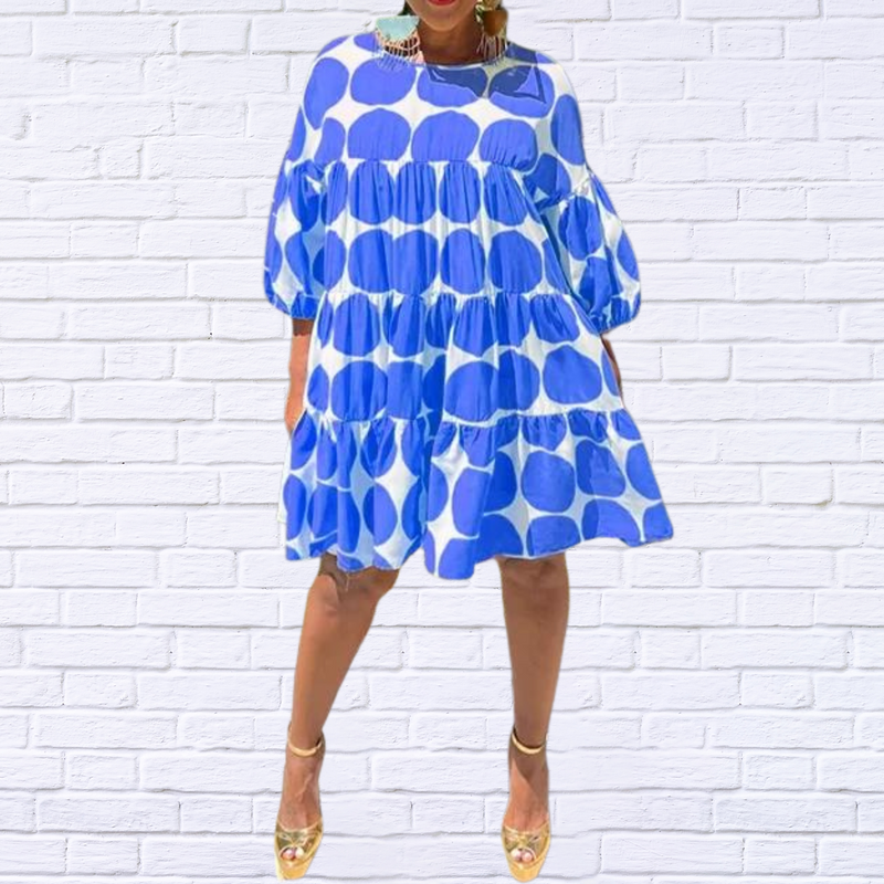 Women's Fashion Boutique- Large Polka Dot Dress - Fun Summer Style | Diva USA