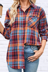 Plaid Button Up Long Sleeve Shirt