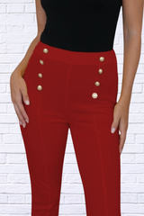 High Waist Sailor Skinny Pants