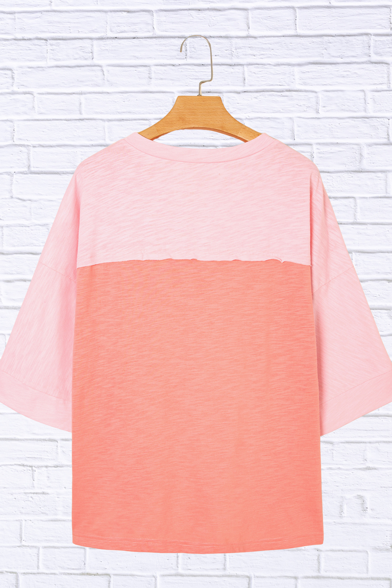 Flower Patched Exposed Seam Oversized T Shirt