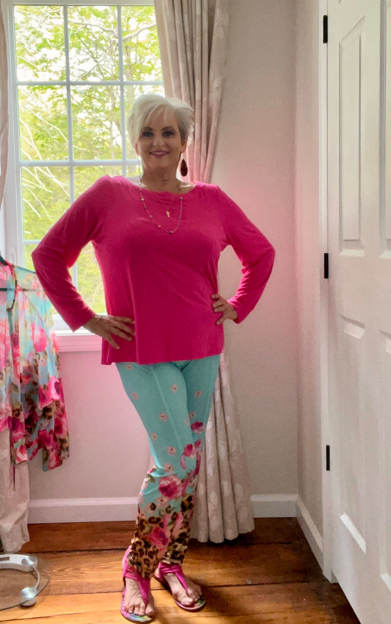 Deniela Sienna print stretch knit leggings