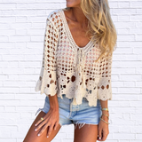 Tassel Crochet Knit Cover Up