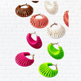 Cord braided cone shape hoop earrings