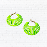 Cord braided cone shape hoop earrings