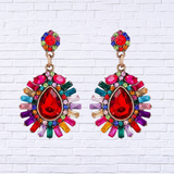 Teardrop Shape Glass Stone Dangle Earrings