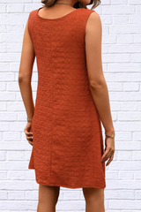 Asymmetrical Neck Sleeveless Mini Dress