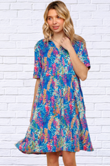 Johnny Collar Babydoll Dress with Side Pockets