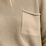 Rib-Knit Dropped Shoulder Sweater