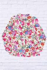 Floral Collared Neck Long Sleeve Shirt
