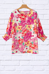 Montana Printed Round Neck Half Sleeve Blouse