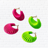 Cord braided cone shape hoop earrings