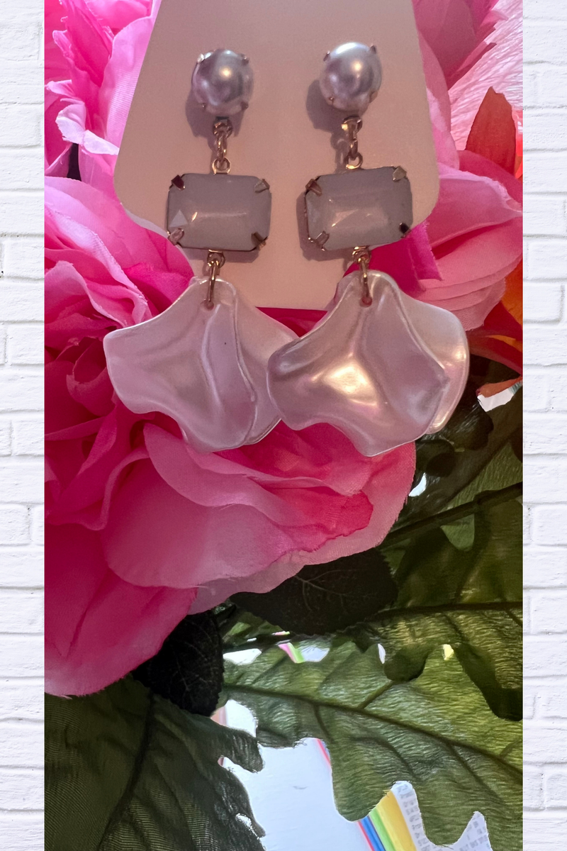 Pearlescent Petal Drop Earrings