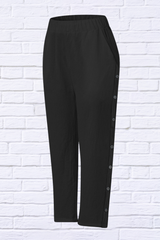 Full Size Side Decor Button Casual Wide Leg Pants Plus Size