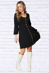 Scoop Neck Empire Waist Long Sleeve Magic Dress