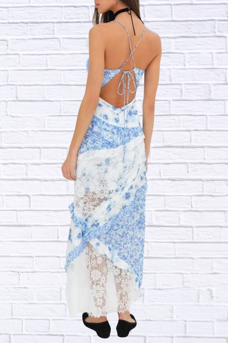 Lace Floral Maxi Dress for Women
