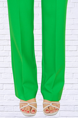 Kelly Green High Waist Straight Pants
