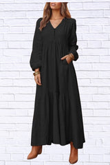 Plus Size V-Neck Tiered Maxi Dress | Flowy & Chic