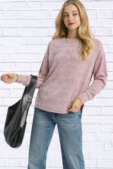 Umgee Textured Knit Long Sleeve Top