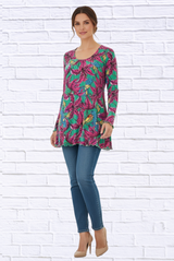 Sibella Pleated Front Long Sleeve Blouse