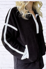 Half Zip Dropped Shoulder Sweatshirt