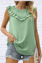 Ruffle Round Neck Blouse