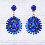 Teardrop Shape Glass Stone Dangle Earrings