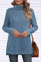 Turtleneck High Low Top