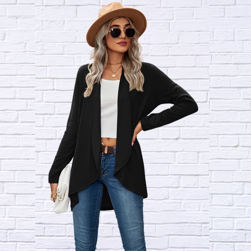 Open Front Light Weight Long Sleeve Cardigan