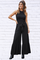 Women's Black Super Swingy Wide Leg  Woven Pants