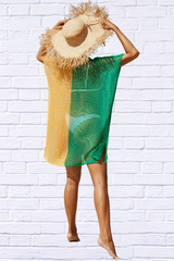 Openwork Contrast Slit Knit Cover Up