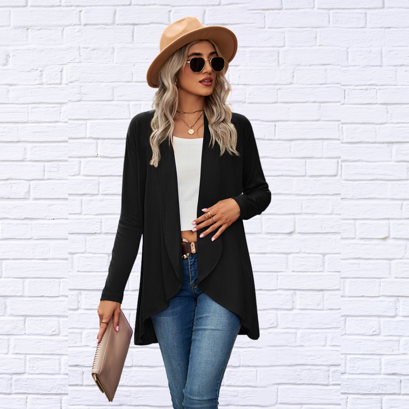 Open Front Light Weight Long Sleeve Cardigan