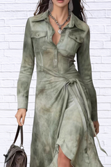 High-Low Long Sleeve Dress