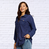 Women's Collared Neck Buttoned Front Pocket Jacket