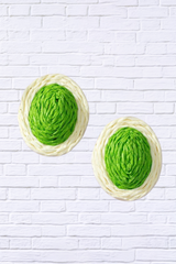 Raffia Straw Button Stud Earrings