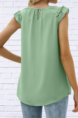 Ruffle Round Neck Blouse