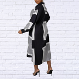 Plus Long Geometric Patterns Shirts Dress(Belt Not Included)