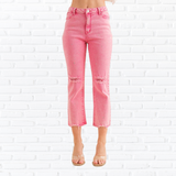 Studded Rhinestone Distressed Denim Jeans