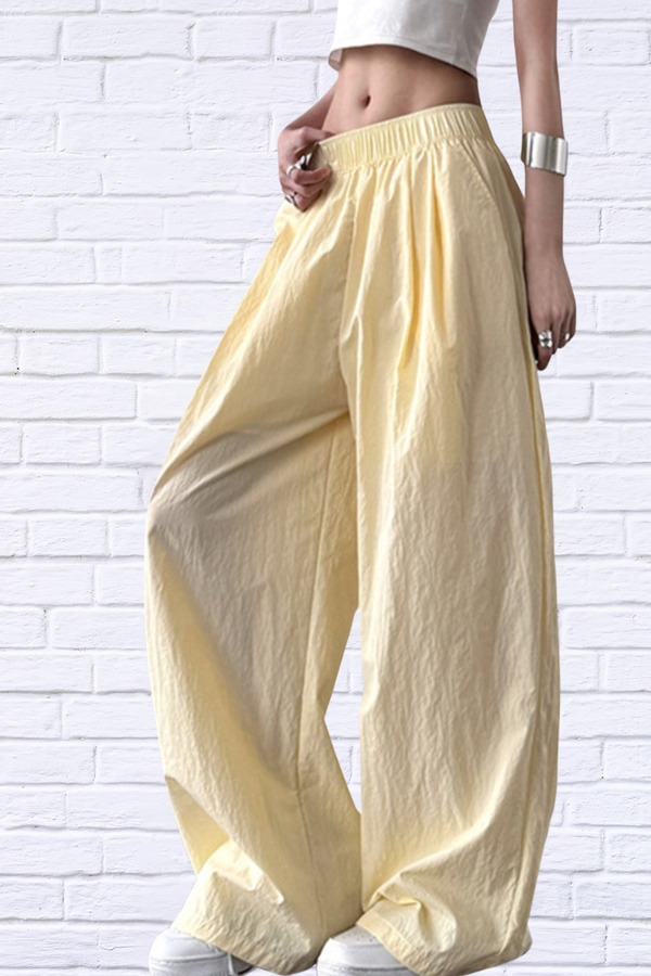 Effortless Elegance: Wide Leg Elastic Waist Pocketed Pants – Available in 4 Stunning Colors