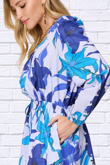 Double Take Full Size Floral Long Sleeve Romper with Pockets