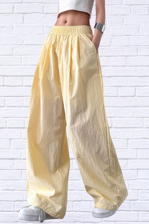 Effortless Elegance: Wide Leg Elastic Waist Pocketed Pants – Available in 4 Stunning Colors