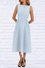 Sleeveless Striped Midi Dress