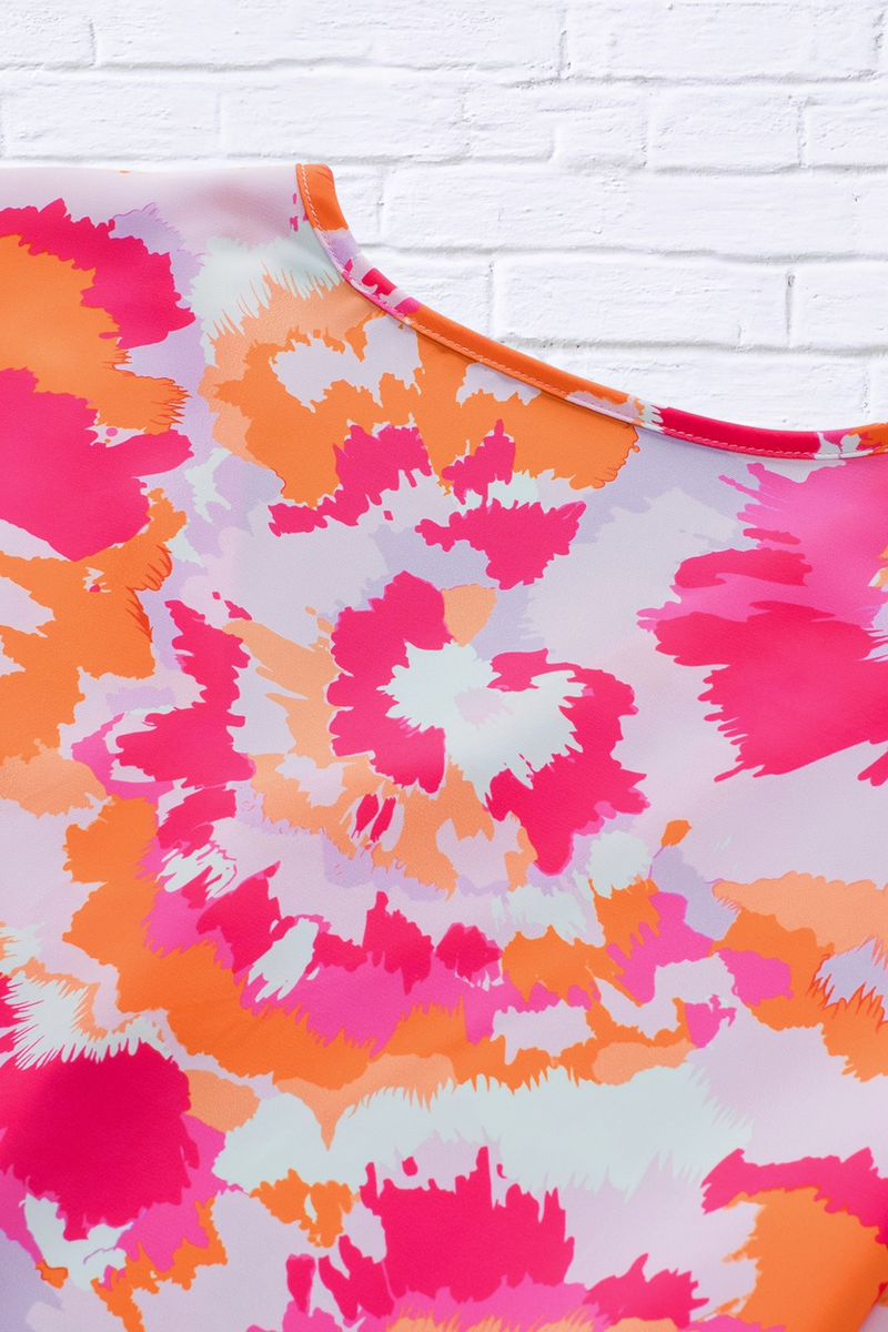 Cody Printed V-Neck Short Sleeve Blouse