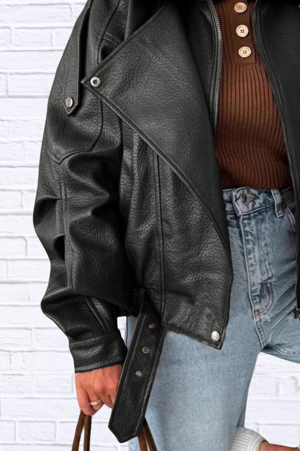 Leather Zip Up Jacket